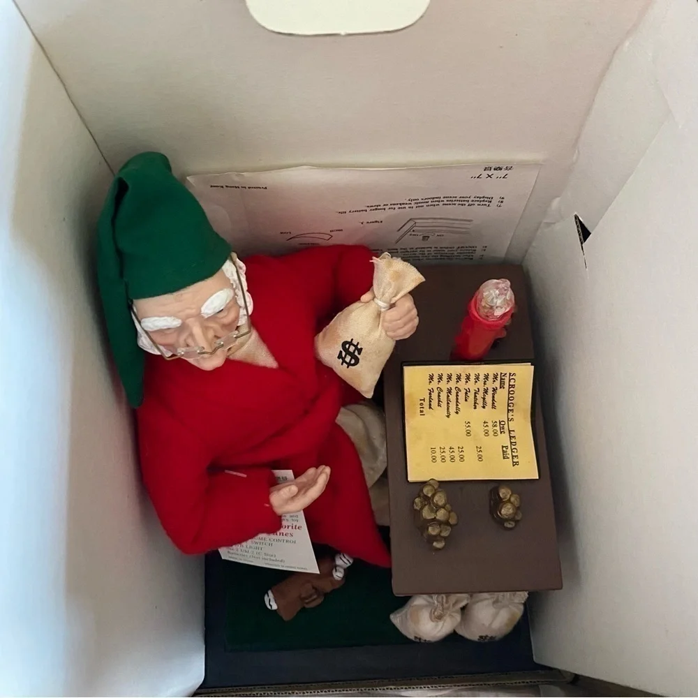 Vintage Scrooge Dickens Holiday Creations Scene Decor Musical Christmas Carols